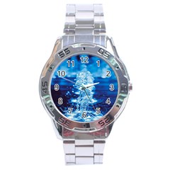 Water Blue Wallpaper Stainless Steel Analogue Watch by artworkshop