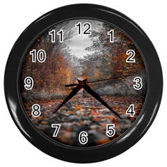 Breathe In Nature Background Wall Clock (black) by artworkshop