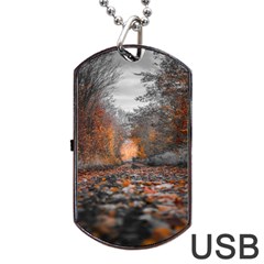 Breathe In Nature Background Dog Tag Usb Flash (two Sides) by artworkshop