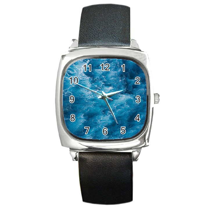 Blue Water Speech Therapy Square Metal Watch