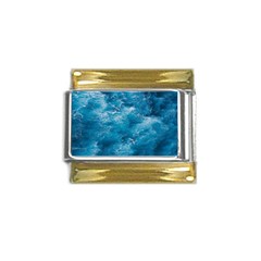 Blue Water Speech Therapy Gold Trim Italian Charm (9mm)