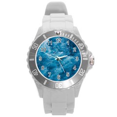 Blue Water Speech Therapy Round Plastic Sport Watch (l) by artworkshop