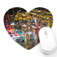 Water Droplets Heart Mousepad by artworkshop