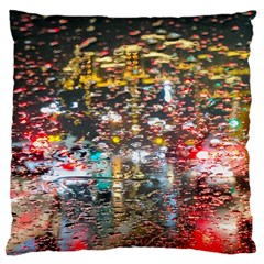 Water Droplets Large Cushion Case (one Side) by artworkshop