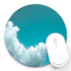 Clouds Hd Wallpaper Round Mousepad by artworkshop