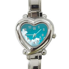 Clouds Hd Wallpaper Heart Italian Charm Watch by artworkshop