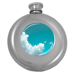 Clouds Hd Wallpaper Round Hip Flask (5 Oz) by artworkshop