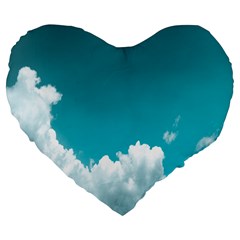 Clouds Hd Wallpaper Large 19  Premium Flano Heart Shape Cushions by artworkshop