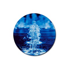 Water Blue Wallpaper Rubber Coaster (round) by artworkshop