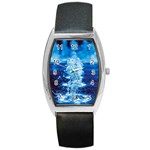 Water Blue wallpaper Barrel Style Metal Watch Front