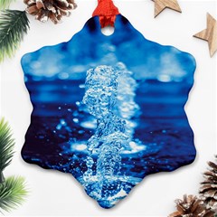 Water Blue Wallpaper Snowflake Ornament (two Sides) by artworkshop