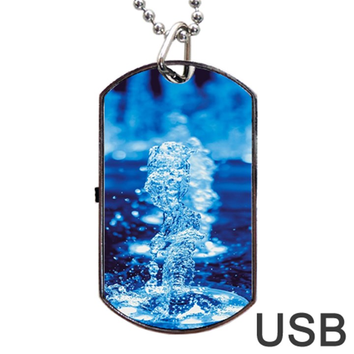 Water Blue wallpaper Dog Tag USB Flash (One Side)