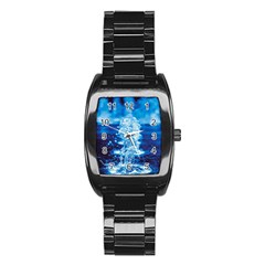 Water Blue Wallpaper Stainless Steel Barrel Watch by artworkshop