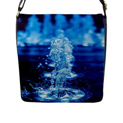 Water Blue Wallpaper Flap Closure Messenger Bag (l) by artworkshop