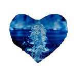 Water Blue wallpaper Standard 16  Premium Heart Shape Cushions Back