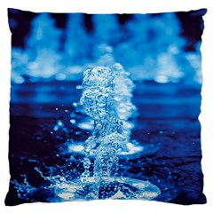 Water Blue Wallpaper Large Premium Plush Fleece Cushion Case (one Side) by artworkshop