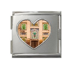 Mosque Mega Link Heart Italian Charm (18mm)