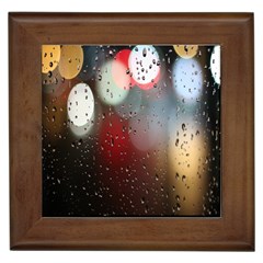 Rain On Window Framed Tile