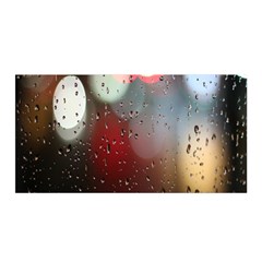 Rain On Window Satin Wrap 35  X 70  by artworkshop