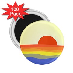 Sunset Nature Sea Ocean 2 25  Magnets (100 Pack)  by Ravend