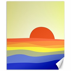 Sunset Nature Sea Ocean Canvas 8  X 10  by Ravend