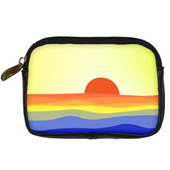 Sunset Nature Sea Ocean Digital Camera Leather Case by Ravend