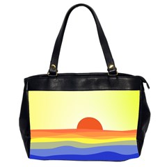 Sunset Nature Sea Ocean Oversize Office Handbag (2 Sides) by Ravend