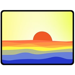 Sunset Nature Sea Ocean One Side Fleece Blanket (large) by Ravend