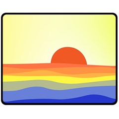 Sunset Nature Sea Ocean One Side Fleece Blanket (medium) by Ravend