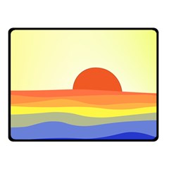 Sunset Nature Sea Ocean One Side Fleece Blanket (small) by Ravend