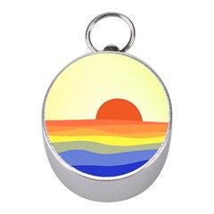 Sunset Nature Sea Ocean Mini Silver Compasses by Ravend