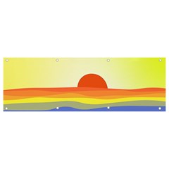 Sunset Nature Sea Ocean Banner And Sign 9  X 3  by Ravend