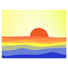 Sunset Nature Sea Ocean One Side Premium Plush Fleece Blanket (extra Small) by Ravend