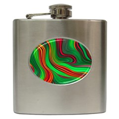 Background Green Red Hip Flask (6 Oz) by Ravend