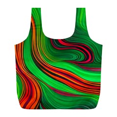 Background Green Red Full Print Recycle Bag (l) by Ravend