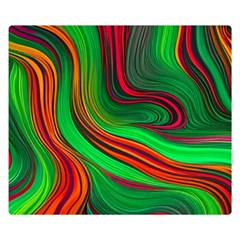 Background Green Red One Side Premium Plush Fleece Blanket (small)