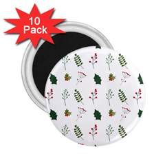 Leaves Mistletoe Plants Winter 2 25  Magnets (10 Pack)  by Ravend