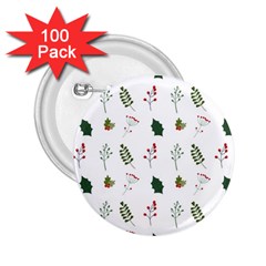 Leaves Mistletoe Plants Winter 2 25  Buttons (100 Pack)  by Ravend