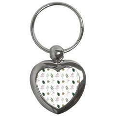 Leaves Mistletoe Plants Winter Key Chain (heart) by Ravend