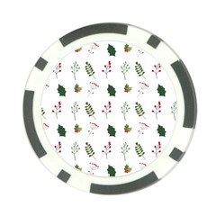 Leaves Mistletoe Plants Winter Poker Chip Card Guard by Ravend