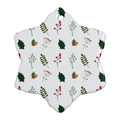 Leaves Mistletoe Plants Winter Ornament (snowflake) by Ravend