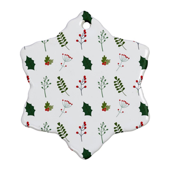 Leaves Mistletoe Plants Winter Ornament (Snowflake)