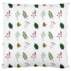 Leaves Mistletoe Plants Winter Large Cushion Case (one Side) by Ravend