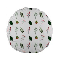 Leaves Mistletoe Plants Winter Standard 15  Premium Round Cushions by Ravend