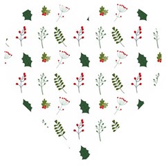 Leaves Mistletoe Plants Winter Wooden Puzzle Heart by Ravend