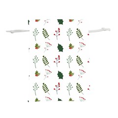 Leaves Mistletoe Plants Winter Lightweight Drawstring Pouch (m) by Ravend