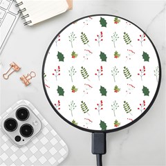 Leaves Mistletoe Plants Winter Wireless Fast Charger(black) by Ravend