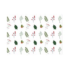 Leaves Mistletoe Plants Winter One Side Premium Plush Fleece Blanket (mini) by Ravend