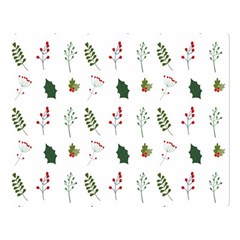 Leaves Mistletoe Plants Winter One Side Premium Plush Fleece Blanket (large) by Ravend