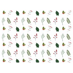 Leaves Mistletoe Plants Winter One Side Premium Plush Fleece Blanket (extra Small) by Ravend